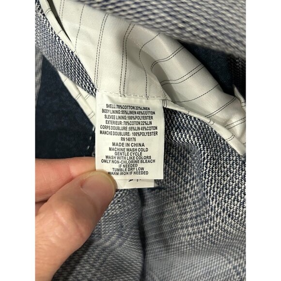 Singer + Sargent NEW Mens Double Breasted Blazer Jacket XXL Gray Plaid Wool Blen - Picture 7 of 8